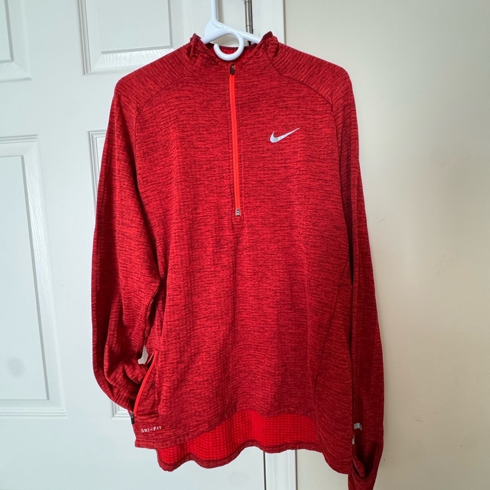 Nike Red Half-Zip Pullover with White Logo